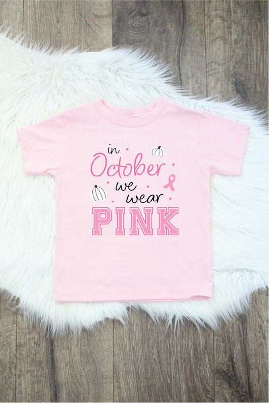 In October We Wear Pink Bodysuit or T-Shirt